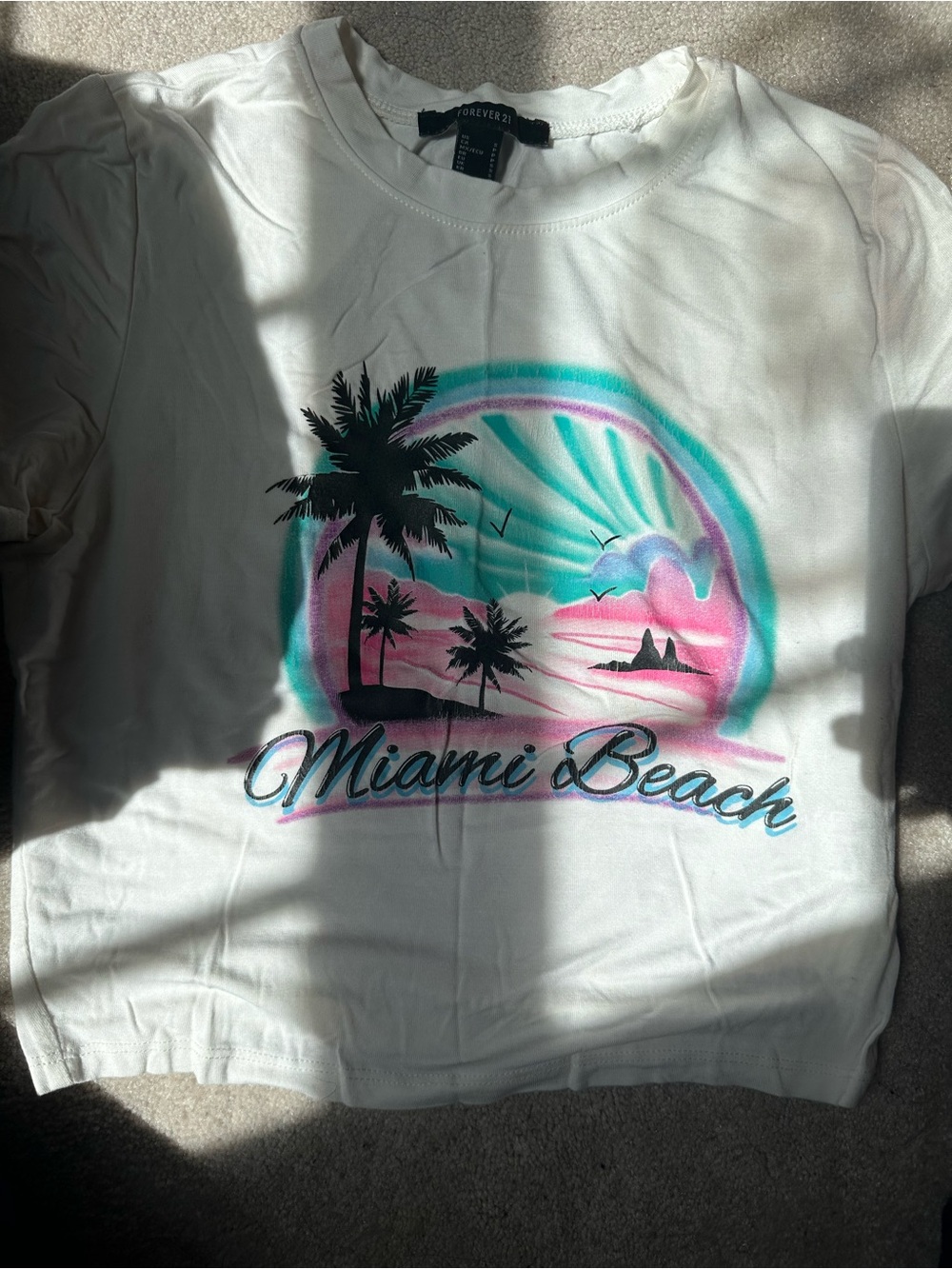 Forever 21 White Crewneck Tee with Black Tag